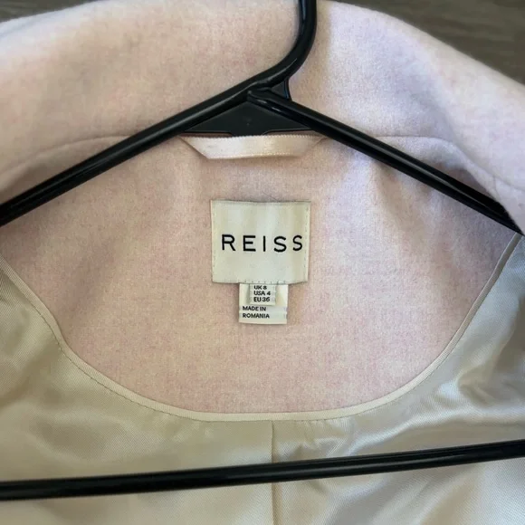 Reiss Women's Light Pink Pea Coat - Picture 4 of 5